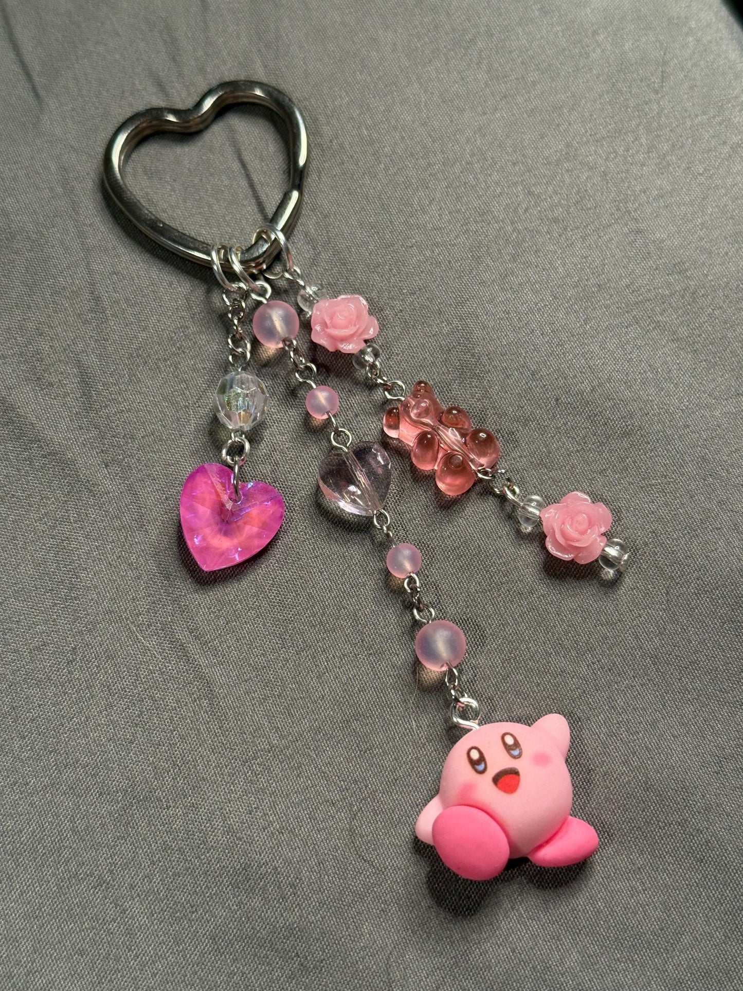 Kirby Keychain w/ roses