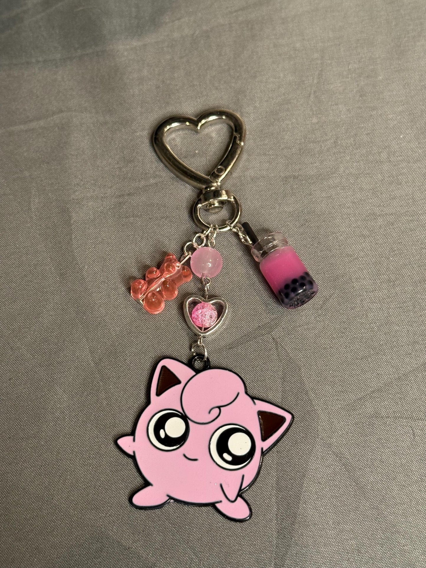 Keychain-Pink w/Heart Clip