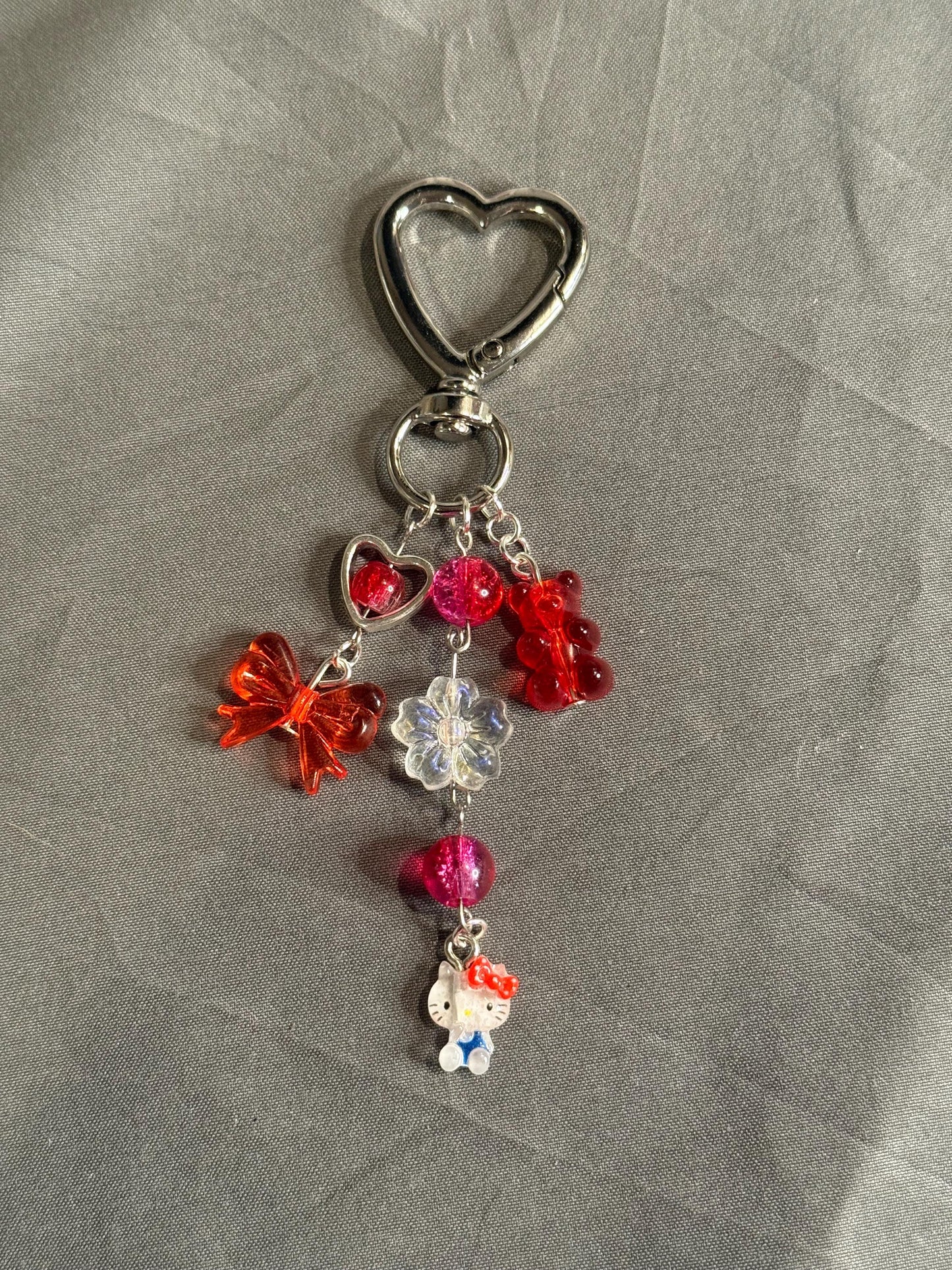 Hello Kitty Keychain-Red w/ Heart Clip