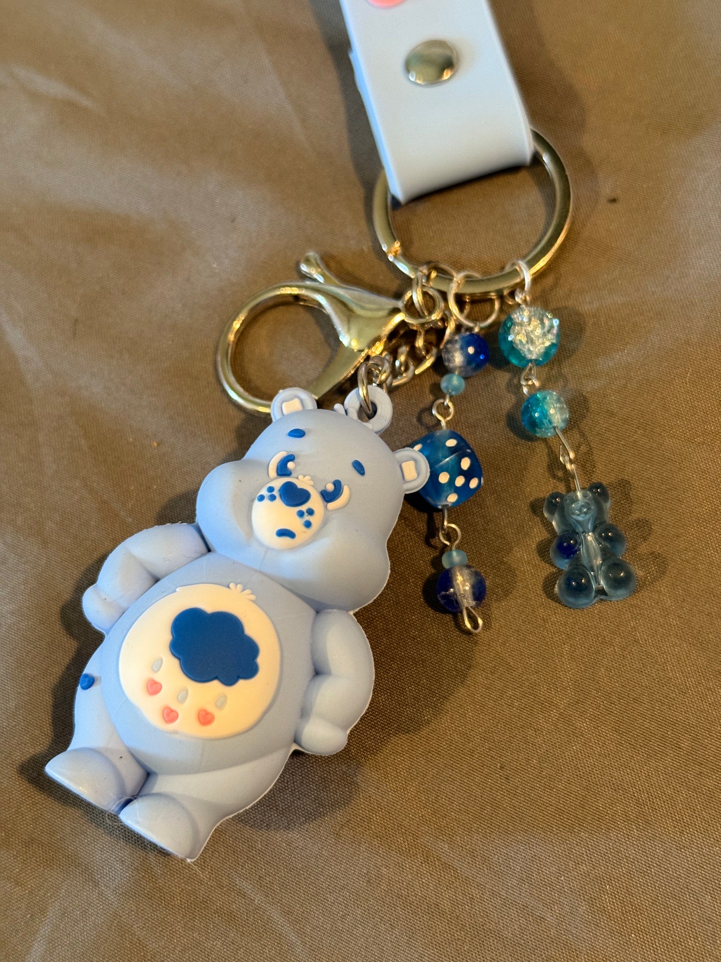 Blue Care Bear Keychain