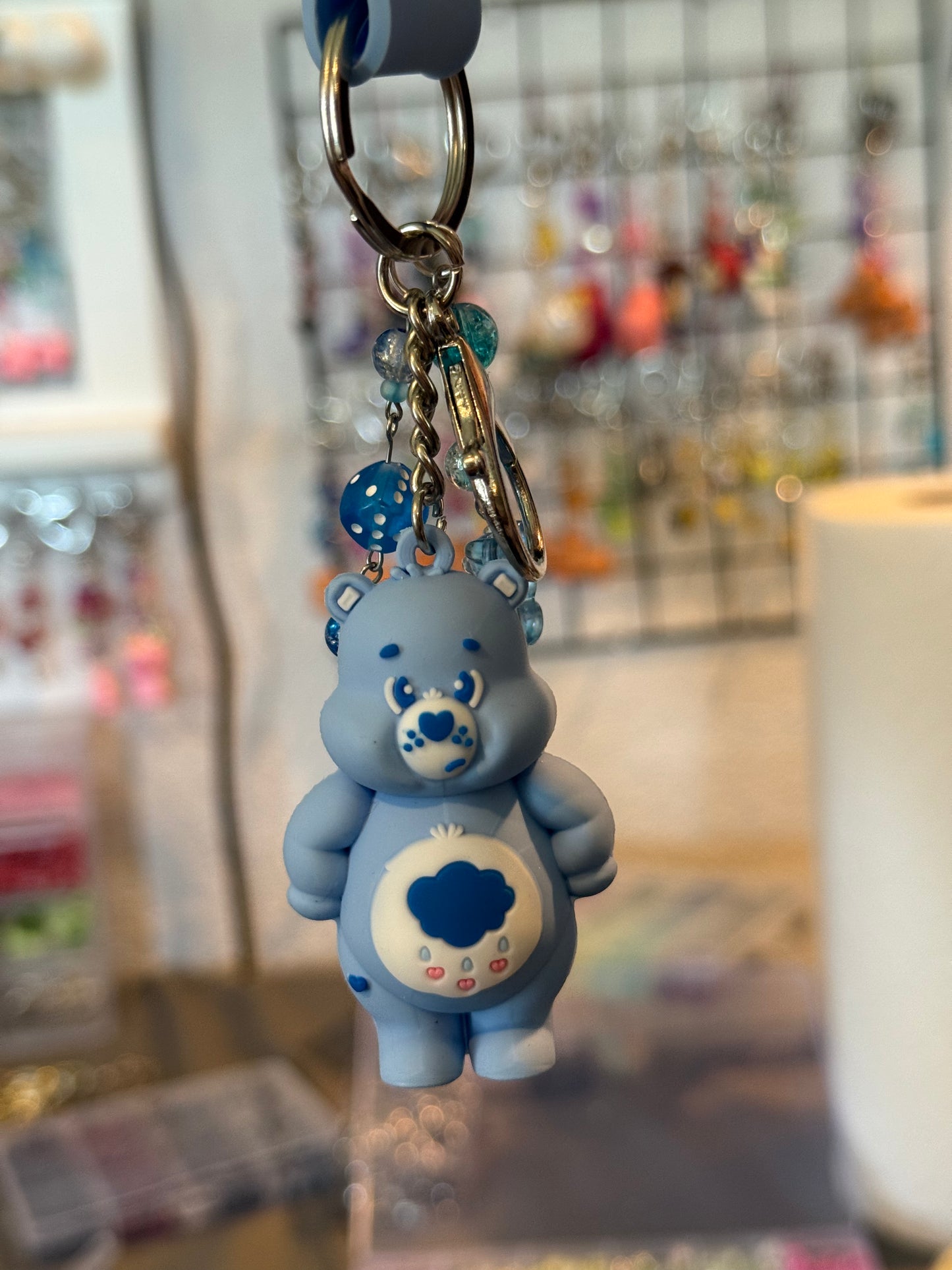 Blue Care Bear Keychain