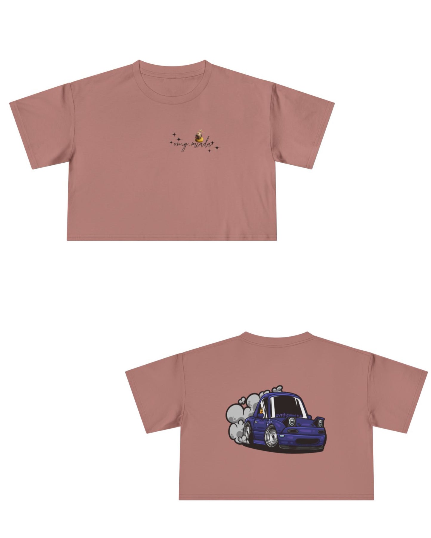 Womens Cropped Tee (Sparkle Logo- Front + Back Design)