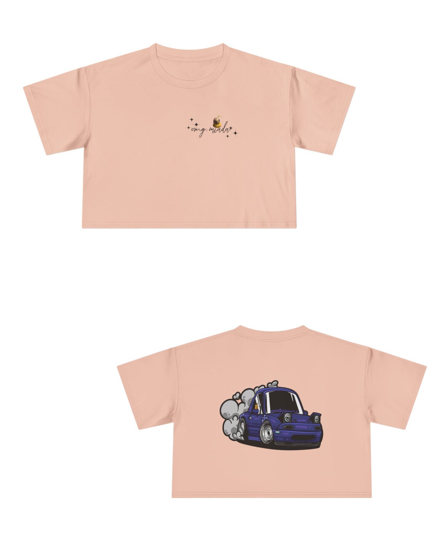 Womens Cropped Tee (Sparkle Logo- Front + Back Design)