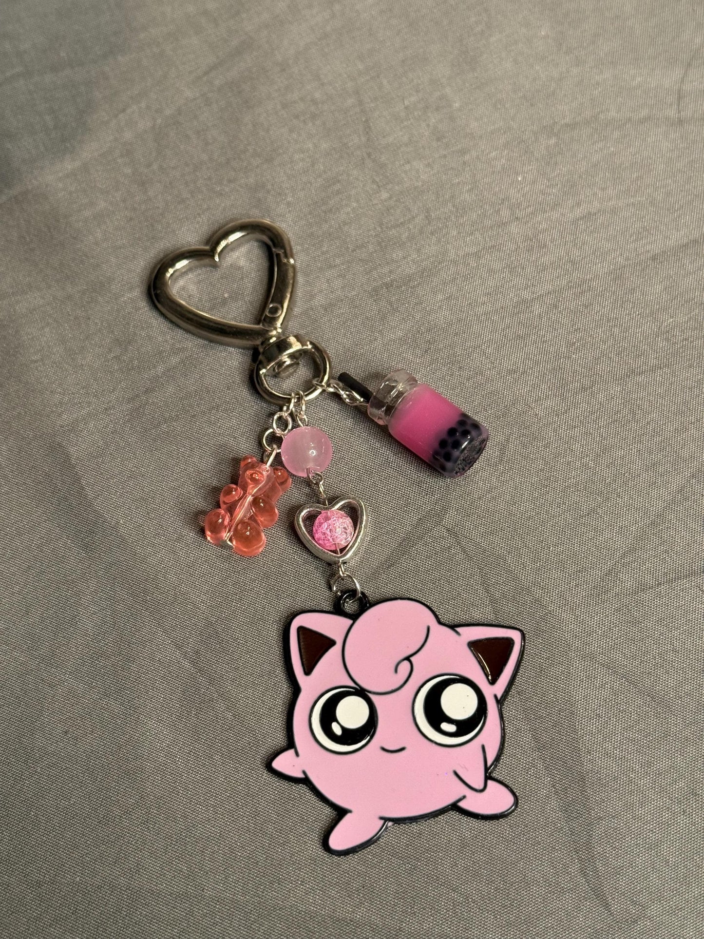 Keychain-Pink w/Heart Clip