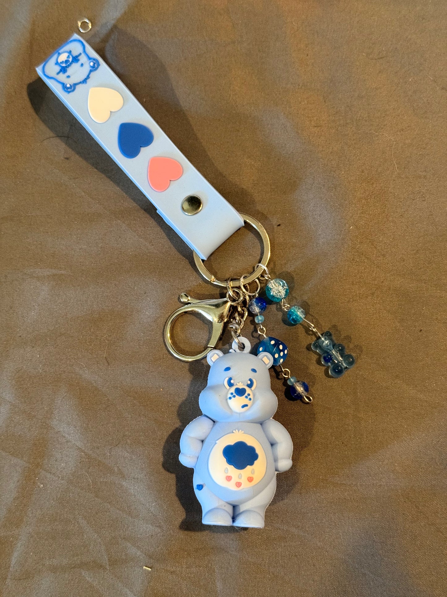 Blue Care Bear Keychain