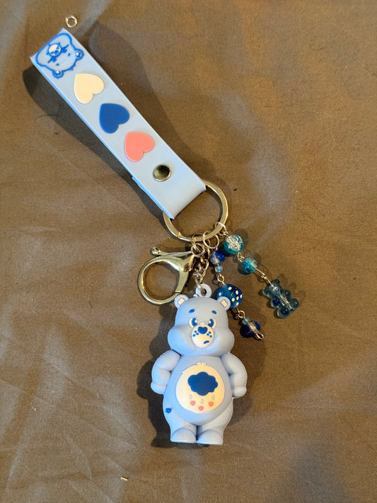 Blue Care Bear Keychain