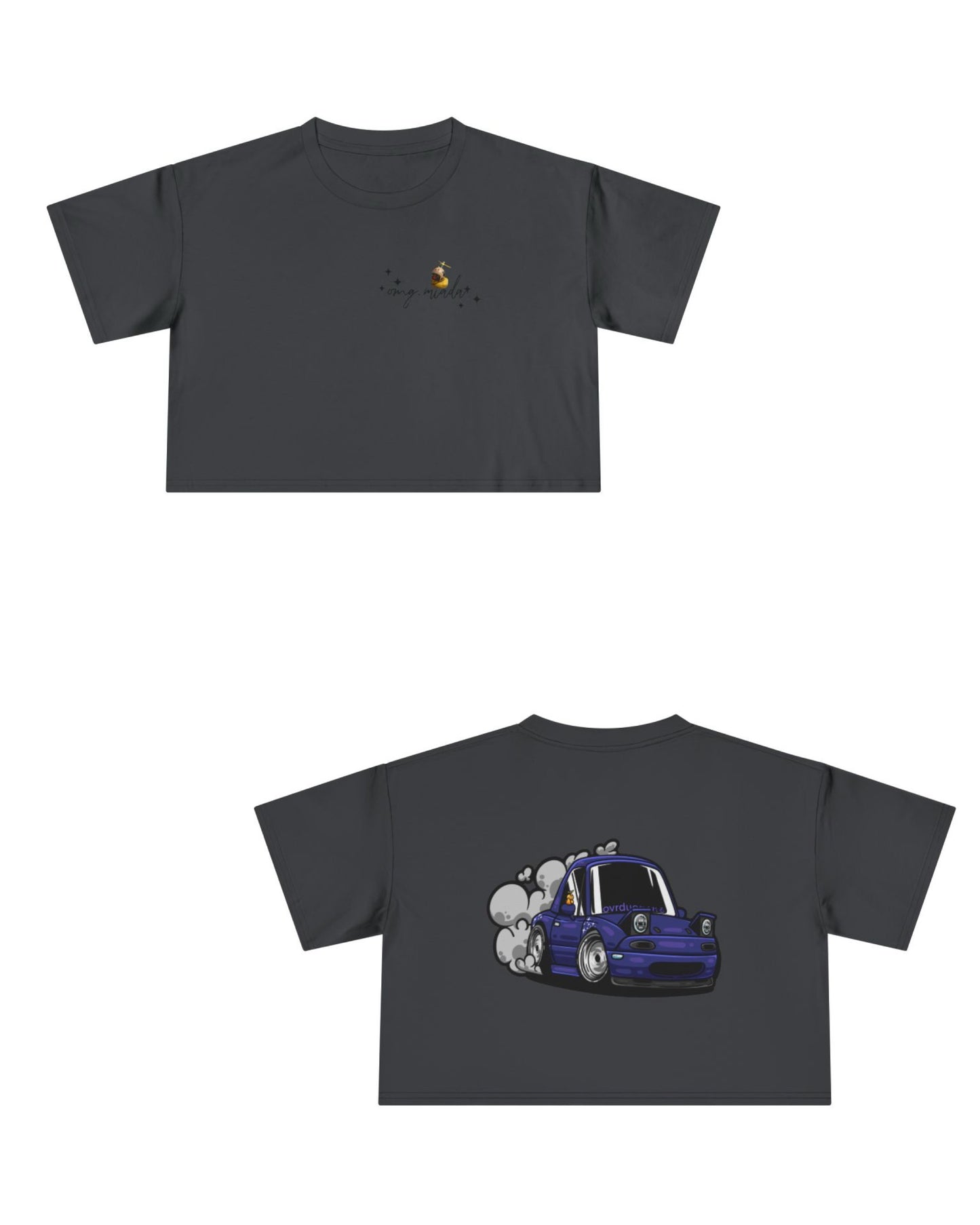 Womens Cropped Tee (Sparkle Logo- Front + Back Design)