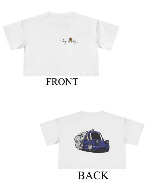 Womens Cropped Tee (Sparkle Logo- Front + Back Design)