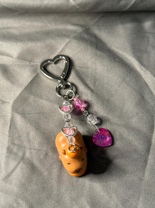 Capybara Keychain Pink