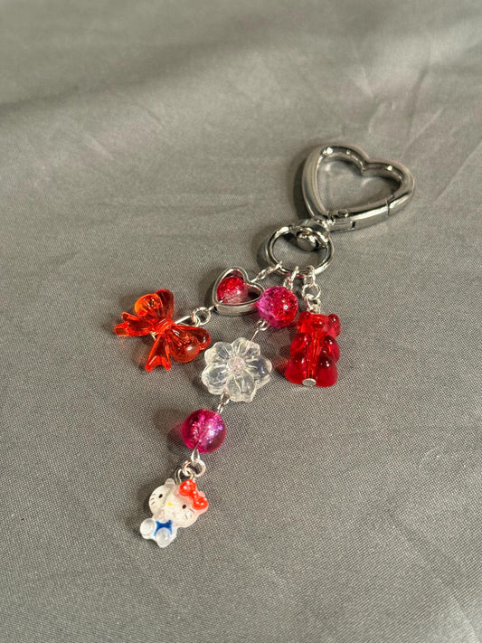 Hello Kitty Keychain-Red w/ Heart Clip