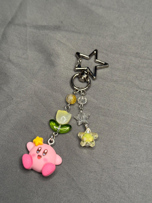 Kirby Keychain- Yellow w/ Star Clip